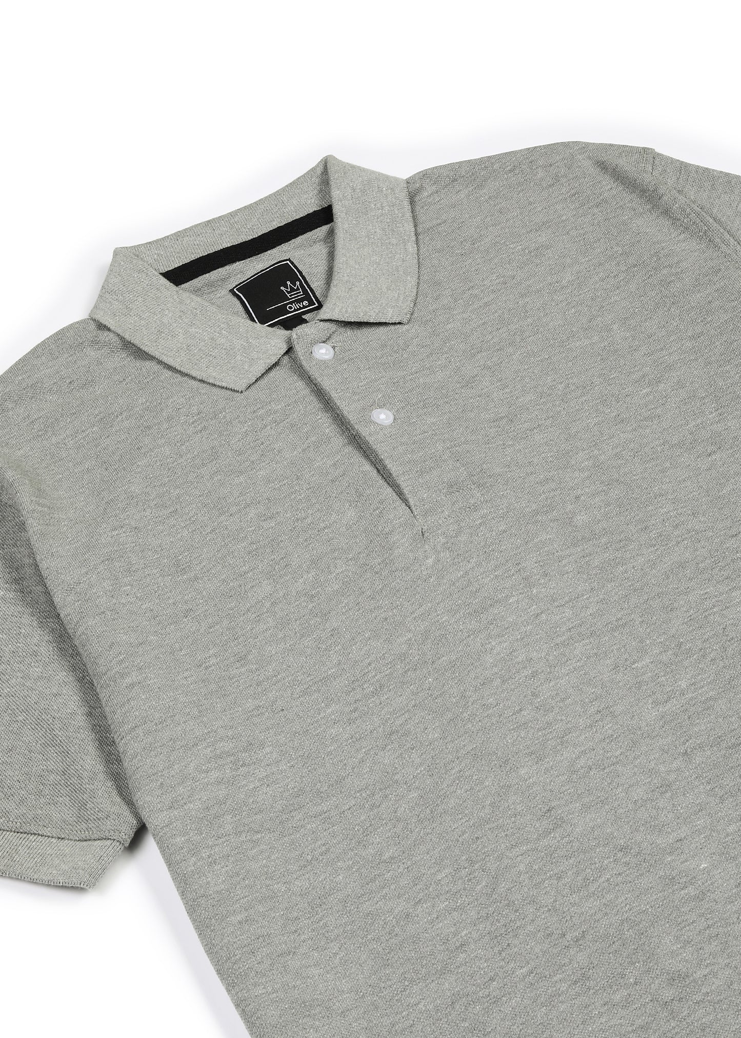 Olive Square Men's Regular Fit Polo Neck Half Sleeve Solid Casual T-Shirt |Grey Premium Polo T-Shirt